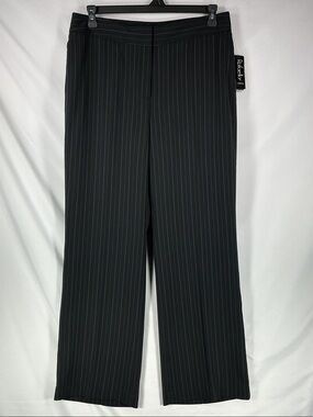 Rafaella NWT Black Pleated Wide Leg Pull-On Dress Pants Polyester Size 16